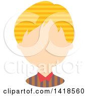 Clipart Of A Faceless White Boy With Orange And Yellow Striped Hair Royalty Free Vector Illustration