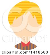 Poster, Art Print Of Faceless White Boy With Orange And Yellow Striped Hair