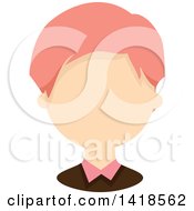 Clipart Of A Faceless White Boy With Pink Hair Royalty Free Vector Illustration