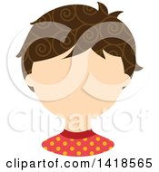 Poster, Art Print Of Faceless White Boy With Curly Brown Hair