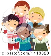 Poster, Art Print Of Group Of Children Listening