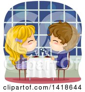 Poster, Art Print Of Boy And Girl Having A Romantic Dinner