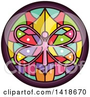 Poster, Art Print Of Stained Glass Butterfly Design