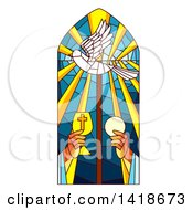 Poster, Art Print Of Stained Glass Holy Mass Design