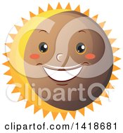 Clipart Of A Happy Sun During A Solar Eclipse Royalty Free Vector Illustration
