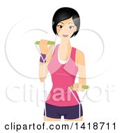 Poster, Art Print Of Happy Woman Working Out With Resistance Bands