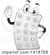 Poster, Art Print Of Contraceptive Pill Mascot Holding A Tablet