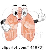 Poster, Art Print Of Lungs Mascot Giving A Thumb Up