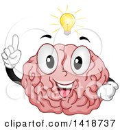 Poster, Art Print Of Brain Mascot With An Idea