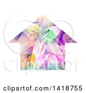 Poster, Art Print Of House Made Of Colorful Hands