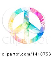 Poster, Art Print Of Peace Symbol Made Of Colorful Hands