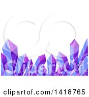 Clipart Of A Border Of Purple Crystals Royalty Free Vector Illustration