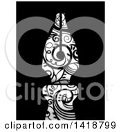 Clipart Of A Fountain Pen Nib With Swirl Vines On Black Royalty Free Vector Illustration by BNP Design Studio