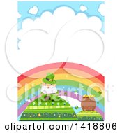 Poster, Art Print Of Leprechaun And Pot Of Gold On Hills Under A Rainbow