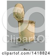 Clipart Of A Food Can Royalty Free Vector Illustration