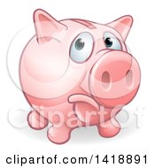 Poster, Art Print Of Cartoon Sad Pouting Piggy Bank