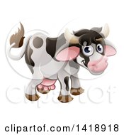 Cartoon Cute Happy Cow Smiling