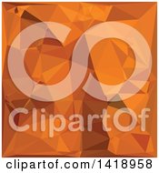 Poster, Art Print Of Low Poly Abstract Geometric Background In Dark Orange Carrot