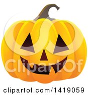 Clipart Of A Carved Halloween Jackolantern Pumpkin Royalty Free Vector Illustration by visekart