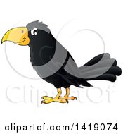 Black Crow Bird In Profile