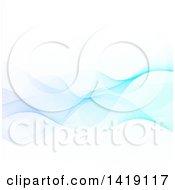 Clipart Of A Background Of Flowing Blue Waves On White Royalty Free Vector Illustration by KJ Pargeter