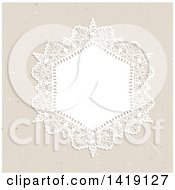 Poster, Art Print Of White Doily Frame Over A Vintage Texture