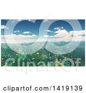 Poster, Art Print Of 3d Landscape Of A Poppy Field