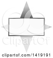 Clipart Of A Rectangular Silver Label Frame With A Star Royalty Free Vector Illustration