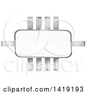 Clipart Of A Rectangular Silver Label Frame With Lines Royalty Free Vector Illustration