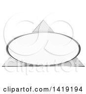 Poster, Art Print Of Oval Silver Label Frame With A Pyramid