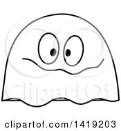 Poster, Art Print Of Black And White Goofy Ghost Emoticon