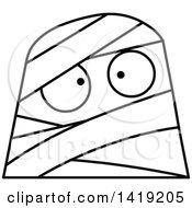 Clipart Of A Black And White Mummy Face Emoji Royalty Free Vector Illustration