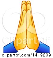 Clipart Of A Pair Of Emoji Praying Or Namaste Hands Royalty Free Vector Illustration by yayayoyo