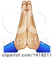 Clipart Of A Pair Of Emoji Praying Or Namaste Hands Royalty Free Vector Illustration