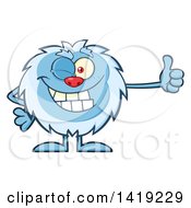 Poster, Art Print Of Cartoon Yeti Abominable Snowman Winking And Giving A Thumb Up