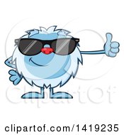 Poster, Art Print Of Cartoon Yeti Abominable Snowman Wearing Sunglasses And Giving A Thumb Up