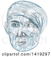 Poster, Art Print Of Sketched Old Man Wearing A Turban