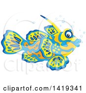 Poster, Art Print Of Cute Mandarin Dragonet Marine Fish