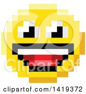 Poster, Art Print Of Laughing 8 Bit Video Game Style Emoji Smiley Face