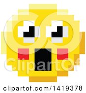 Clipart Of A Surprised 8 Bit Video Game Style Emoji Smiley Face Royalty Free Vector Illustration
