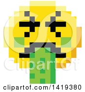 Poster, Art Print Of Puking 8 Bit Video Game Style Emoji Smiley Face