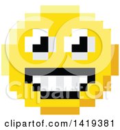 Clipart Of A Happy 8 Bit Video Game Style Emoji Smiley Face Royalty Free Vector Illustration