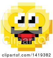 Clipart Of A Smiling 8 Bit Video Game Style Emoji Smiley Face Royalty Free Vector Illustration