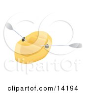 Poster, Art Print Of Yellow Canoe With Paddles
