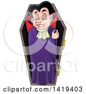 Poster, Art Print Of Sleeping Vampire In A Coffin
