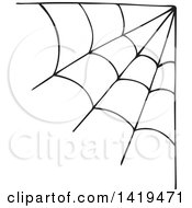 Black Spider Web Corner Design Element