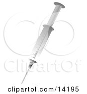 Medical Syringe Ready To Administer A Vaccine To A Human Or Pet Clipart Illustration