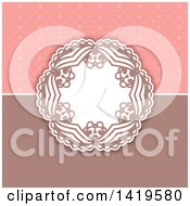 Clipart Of A Decorative Round Frame Over Pink Royalty Free Vector Illustration