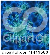 Poster, Art Print Of Background Of 3d Virus Cells