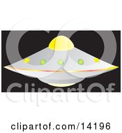 Round UFO Clipart Illustration